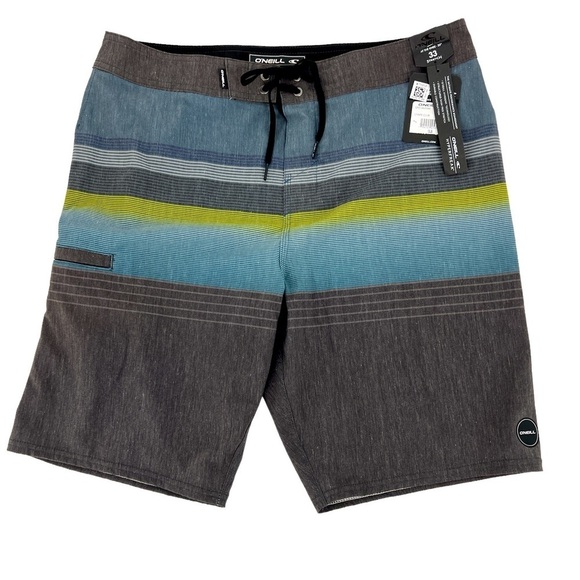 O'Neill Swim | Oneill Mens Hyperfreak Blue Gray Board Short SZ 33 NEW - Picture 1 of 9